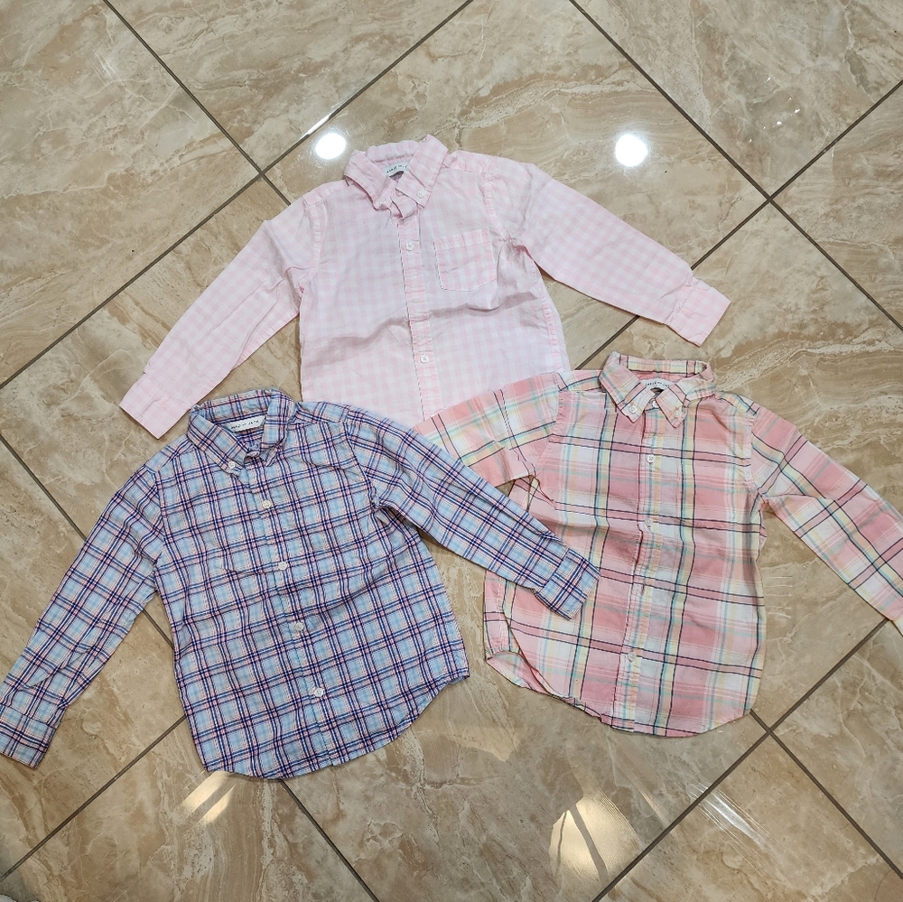 Bundle of 3 Janie and Jack Plaid Long Sleeve Shirts
